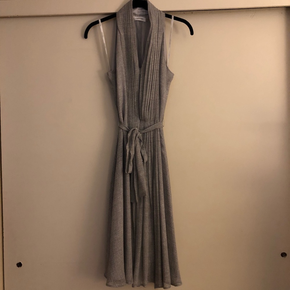 Calvin Klein belted halter dress size 4